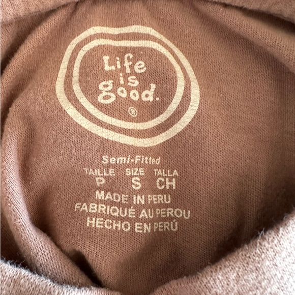Life Is Good men’s V neck tshirt size S semi-fitted GUC - burnt orange summer - Picture 3 of 4
